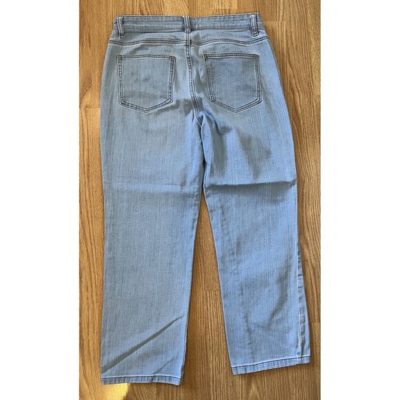 Eileen Fisher Light Wash Straight Leg High Waist Jeans Size 12 Petite - Picture 2 of 7